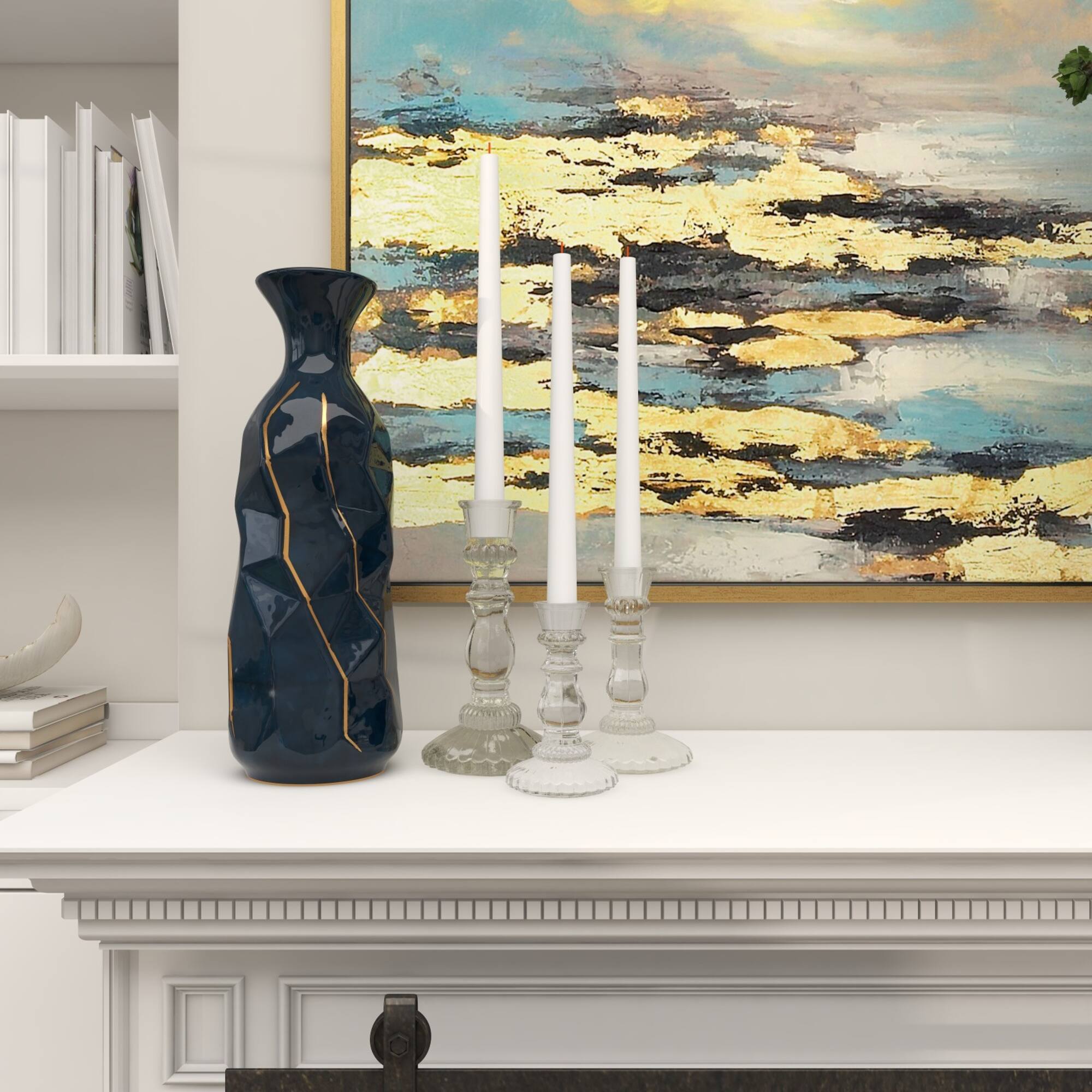Clear Glass Candle Holder Set